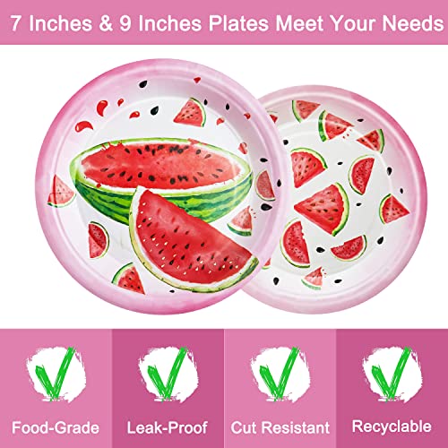 Fesciory 96-Piece Watermelon Birthday Party Supplies - Disposable Tableware Set for 24 Guests