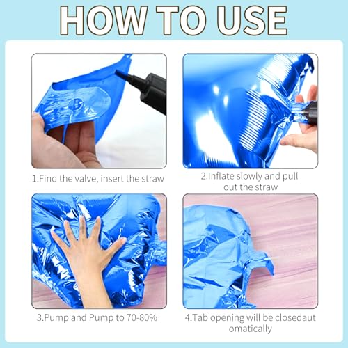 FEYG 25 Pack 19 Inch Navy Blue and Pearl Blue Double Sided Square Foil Balloons for Party Decor