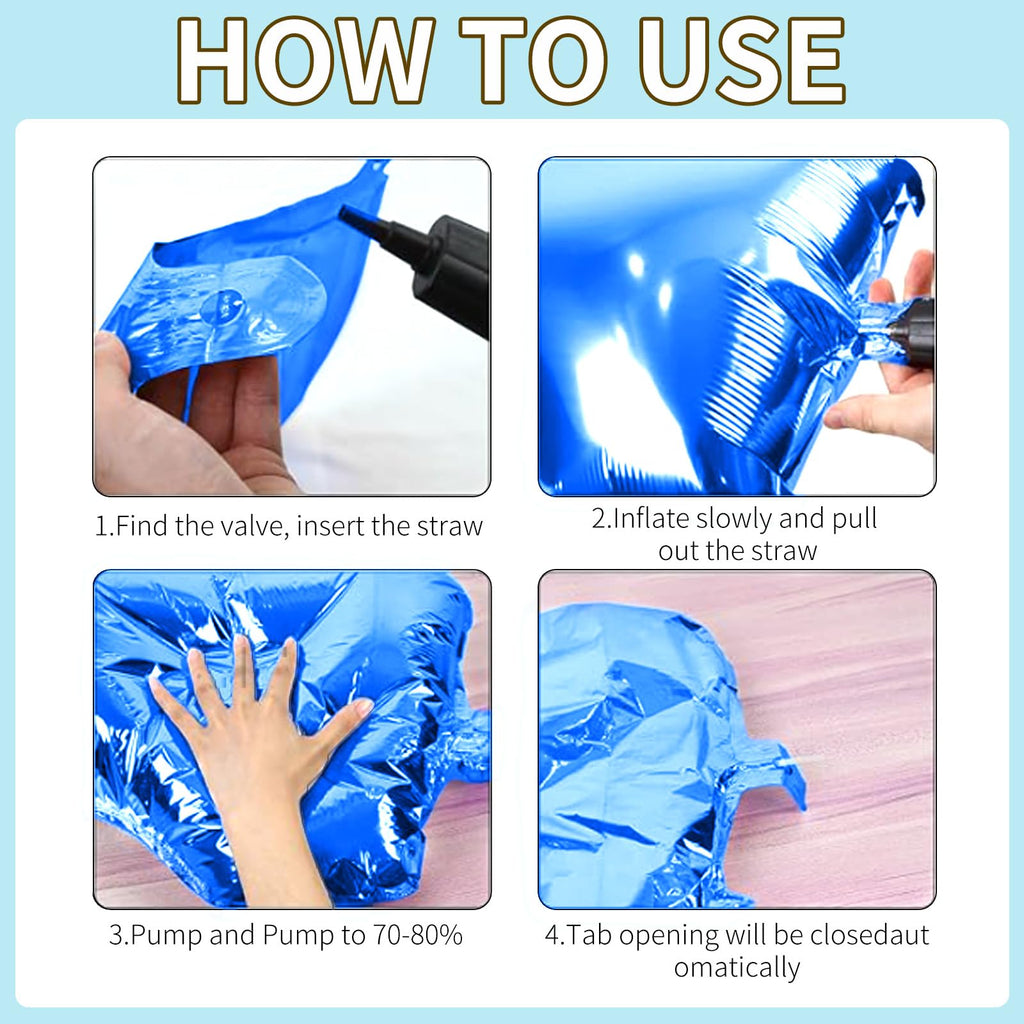 FEYG 25 Pack 19 Inch Navy Blue and Pearl Blue Double Sided Square Foil Balloons for Party Decor