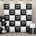 FEYG Double Sided Foil Balloon Wall Kit - 25 Pack 19 Inch Black and Pearl White Square Balloons for Party Arch, Tunnel, Backdrop Decoration