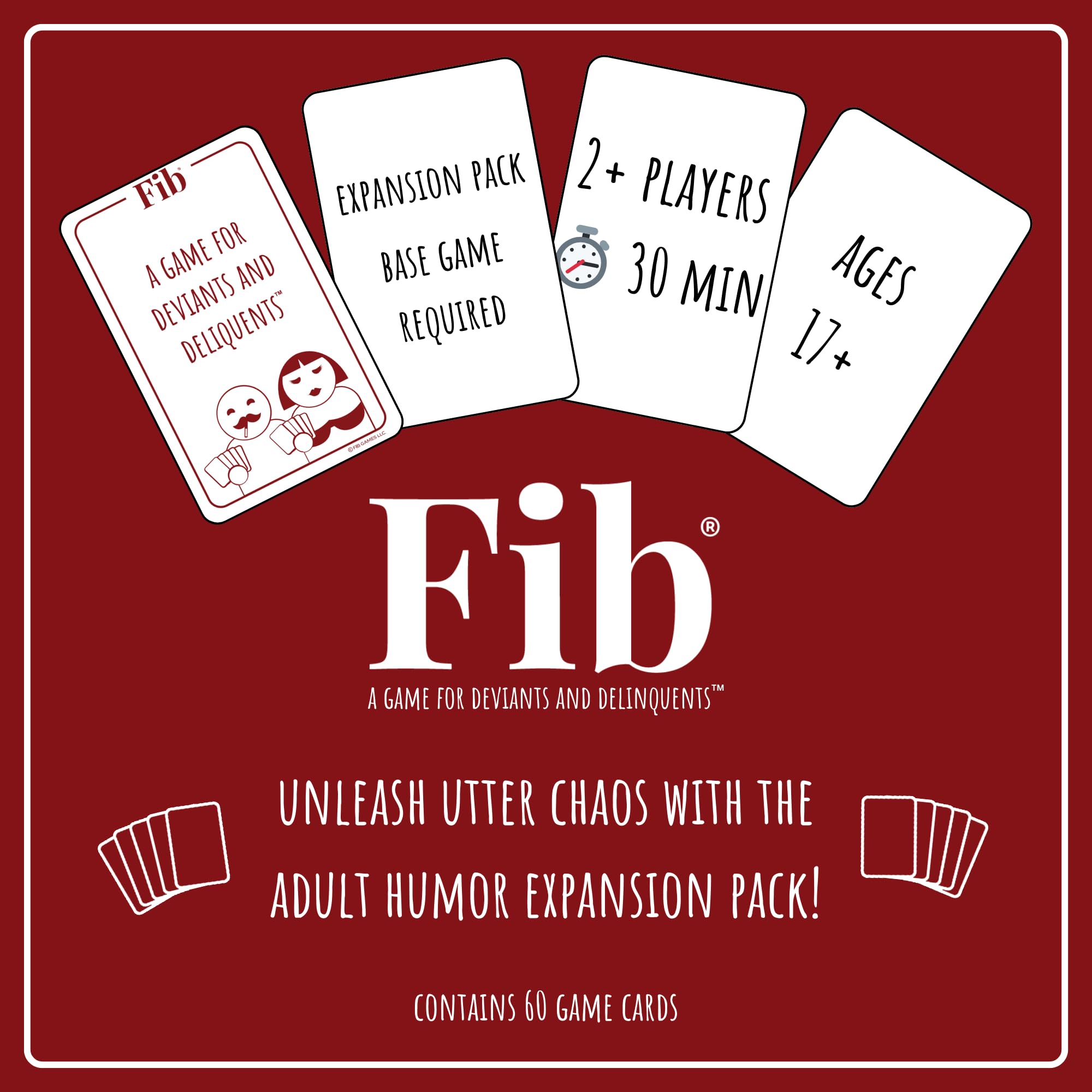 Fib: Adults Only Expansion – 60 NSFW Cards for the Award-Winning Bluffing Party Game