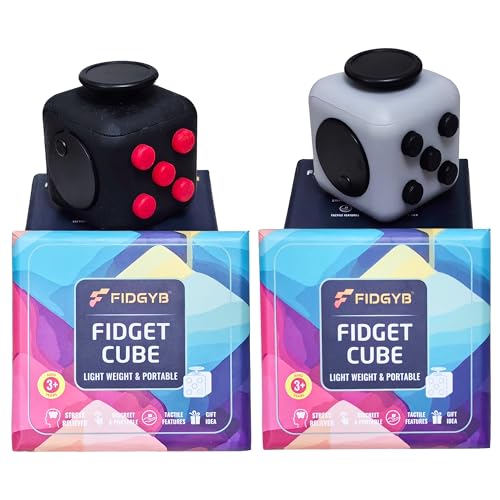 FIDGYB 2-Pack Cube Fidget Toy – Quiet Sensory Toy for Anxiety and Focus