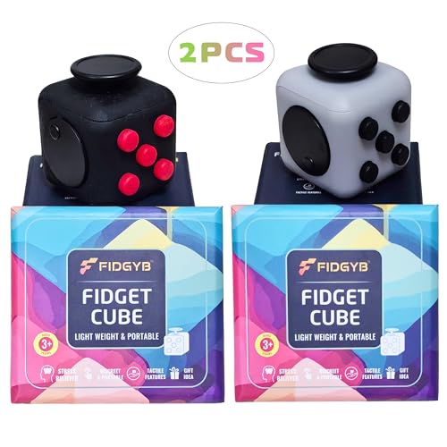FIDGYB 2-Pack Cube Fidget Toy – Quiet Sensory Toy for Anxiety and Focus