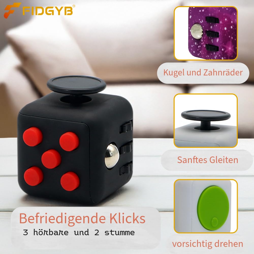 FIDGYB 2-Pack Cube Fidget Toy – Quiet Sensory Toy for Anxiety and Focus