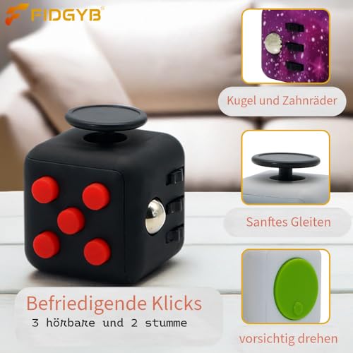 FIDGYB Cube Fidget Toy 2-Pack (Starry + LGB) – Quiet Sensory Stress Relief for Adults & Kids