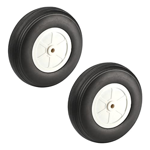 Fielect 4 Inch RC Airplane PU Sponge Tires - Lightweight Plastic Hub Wheels Set of 2