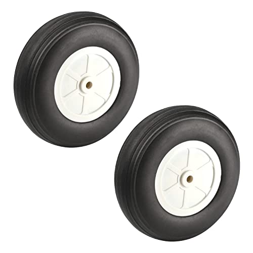 Fielect 4.5 Inch RC Model Airplane PU Sponge Tires with Plastic Hubs - 2 Pack