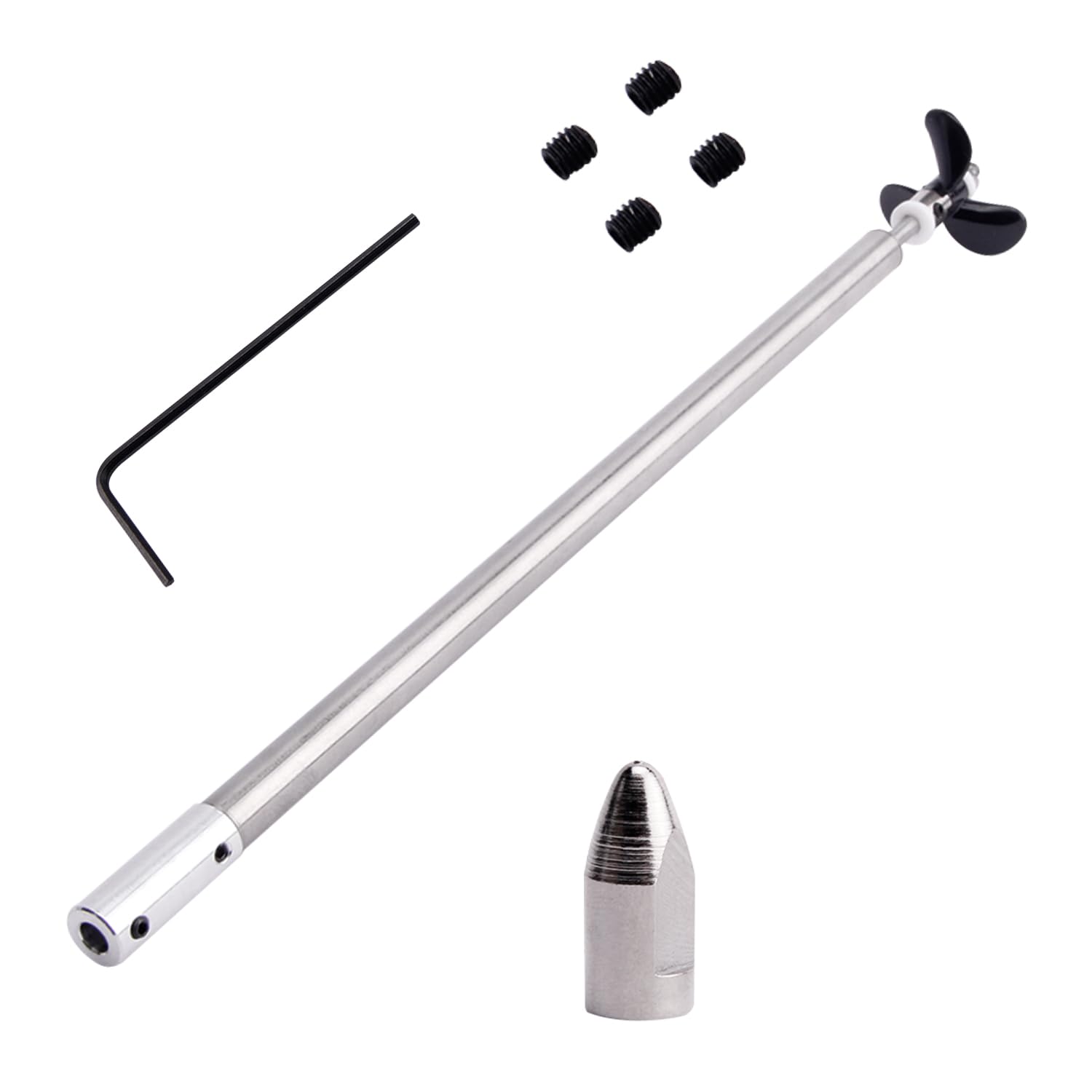 Fielect RC Boat Drive Shaft Assembly 20cm Shaft, 15cm Sleeve, 36mm Propeller for 3mm Motor Shaft