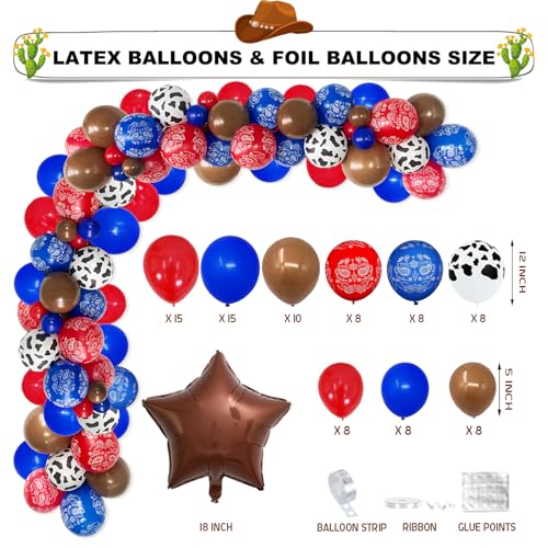 Fiesec My First Rodeo Boy's 1st Birthday Decorations Kit – 99 Pieces Cowboy Party Set with Balloons, Banners, Cake Topper