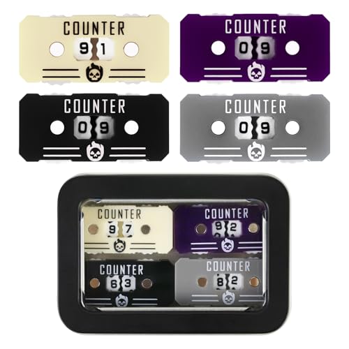 FIGURESLAB 4-Pack Twin Digit Life Counter for MTG with Metal Box – Acrylic Health Tracker for Card Games