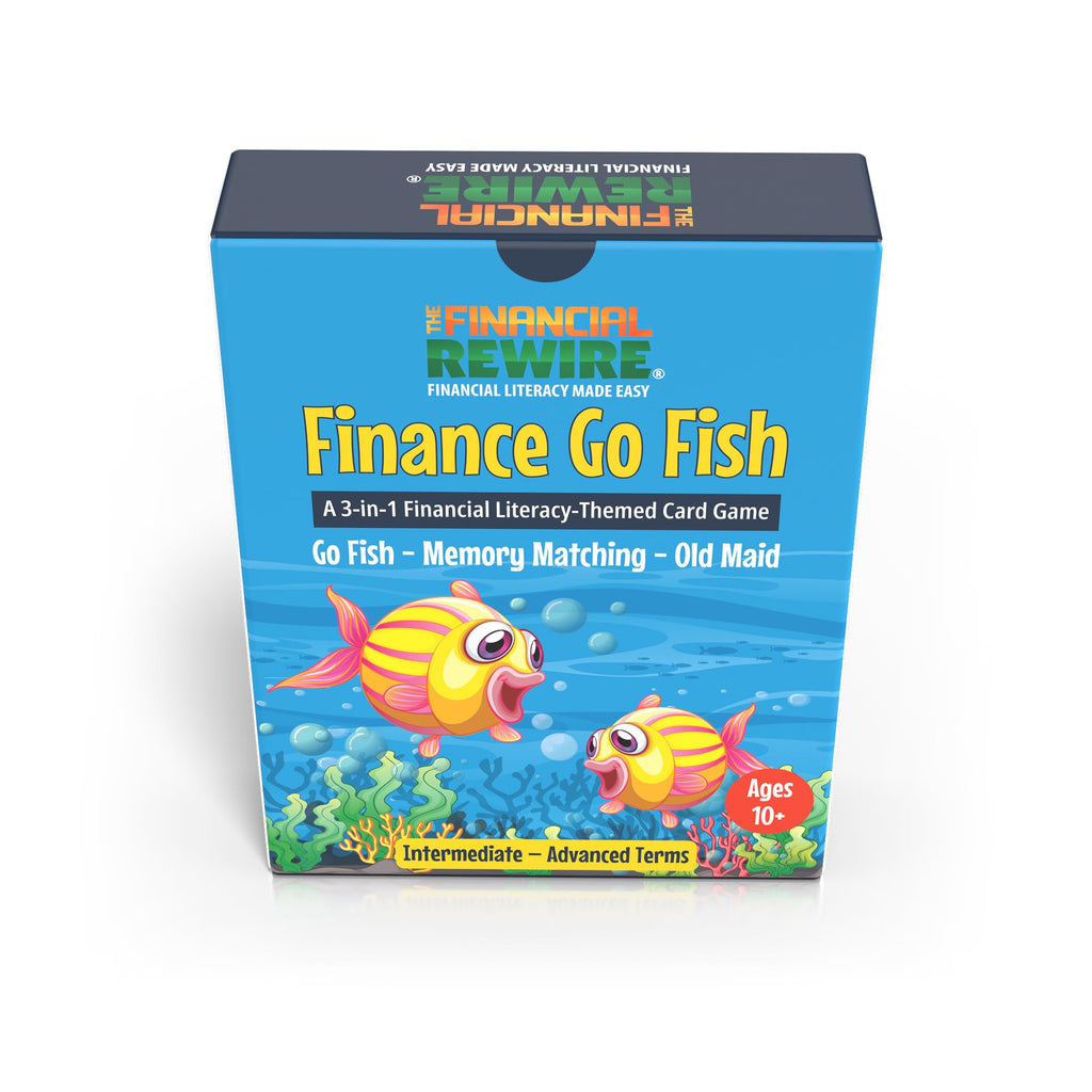 Finance Go Fish: 3 Financial Literacy Card Games for Kids (Ages 10+) – Go Fish, Memory, Old Maid with 28 Money Terms, Definitions & Artwork