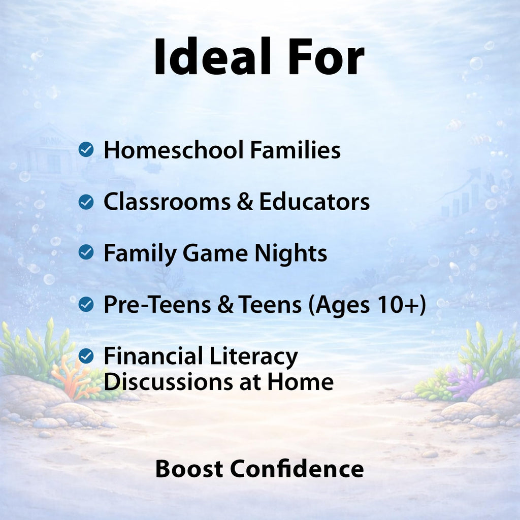 Finance Go Fish: 3 Financial Literacy Card Games for Kids (Ages 10+) – Go Fish, Memory, Old Maid with 28 Money Terms, Definitions & Artwork
