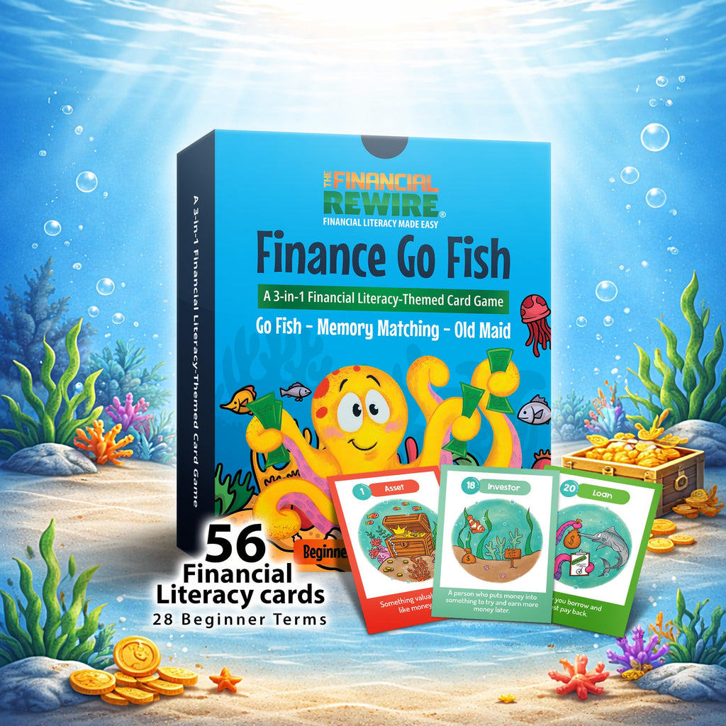 Finance Go Fish – 3-in-1 Financial Literacy Card Game for Kids Ages 5–12