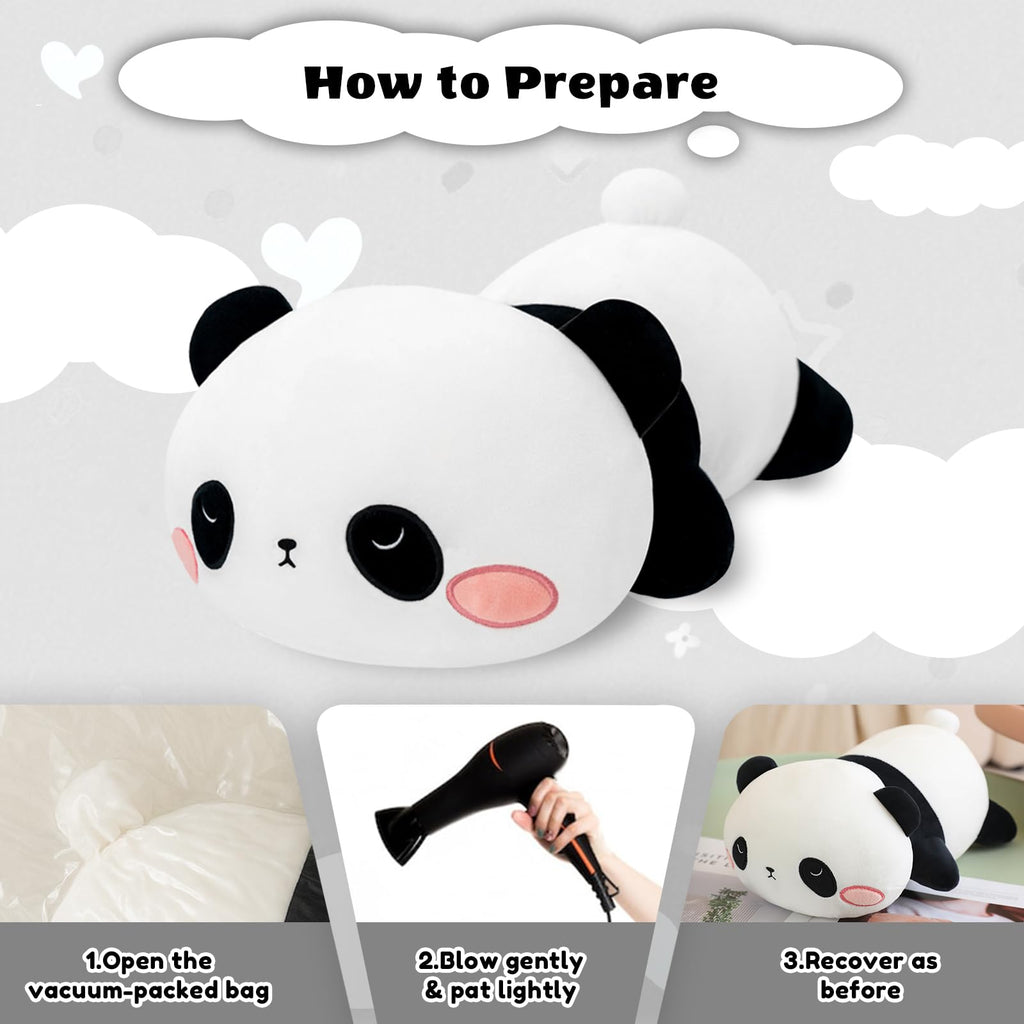 Finebee Weighted Panda Stuffed Animal 9.8 Inch - Soft Comfort Plush Toy for Kids and Adults