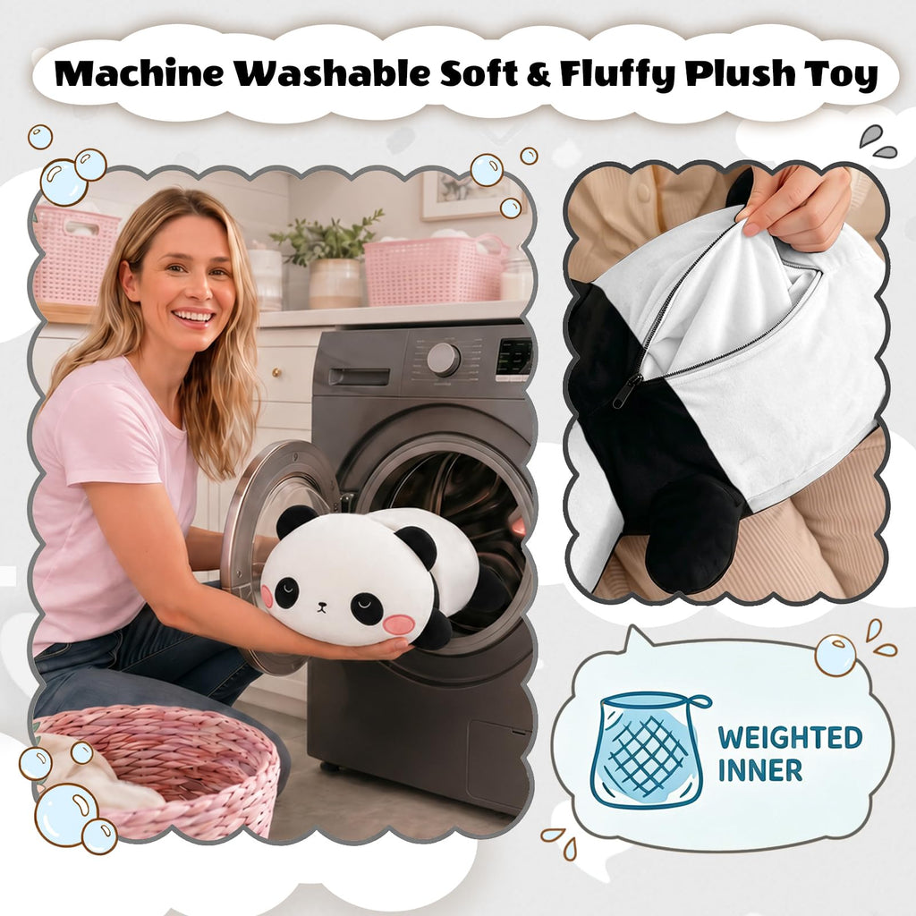 Finebee Weighted Panda Stuffed Animal 9.8 Inch - Soft Comfort Plush Toy for Kids and Adults