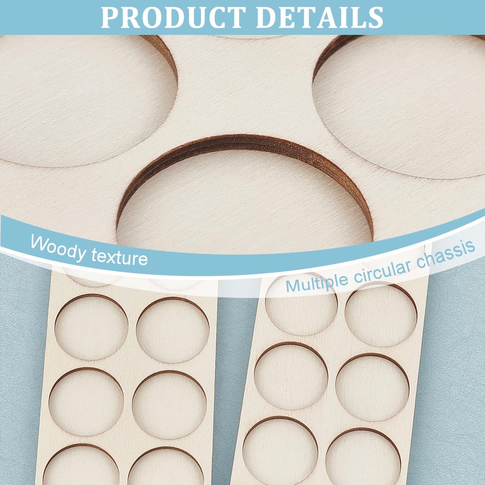 FINGERINSPIRE 5 Pack 10-Hole War Unit Tray for 25mm Bases – Wooden Rectangle Formation Movement Trays