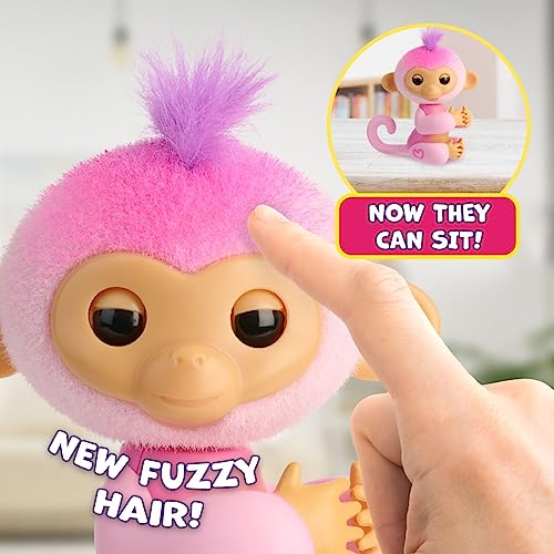 Fingerlings Harmony Interactive Baby Monkey – Pink, 70+ Sounds, Touch Sensors, Soft Fur