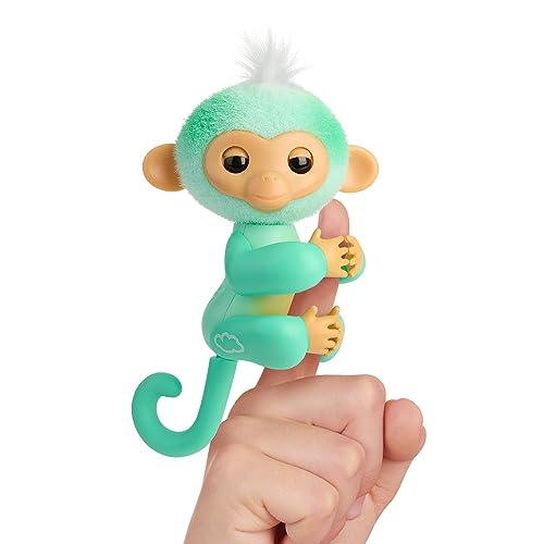 Fingerlings Interactive Baby Monkey Ava (Teal) – 70+ Sounds & Reactions, Touch Sensor Toy for Kids 5+