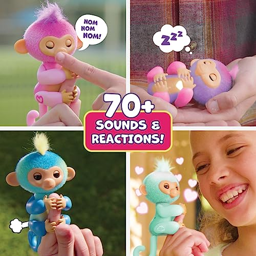 Fingerlings Leo (Blue) Interactive Baby Monkey – 70+ Sounds & Touch Reactions