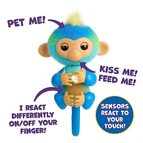 Fingerlings Leo (Blue) Interactive Baby Monkey – 70+ Sounds & Touch Reactions