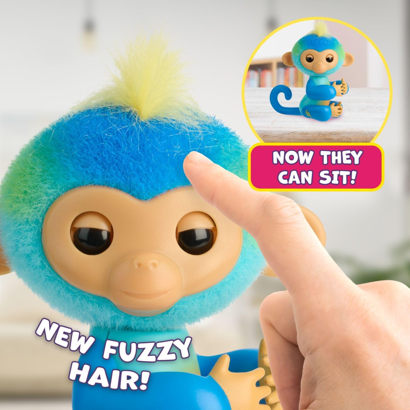 Fingerlings Leo (Blue) Interactive Baby Monkey – 70+ Sounds & Touch Reactions