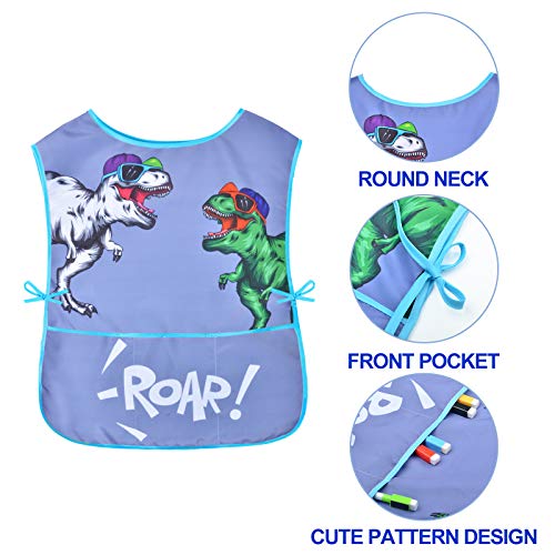 Fiodrimy Kids Art Smock – Waterproof Painting Apron with Pockets for Ages 2-7