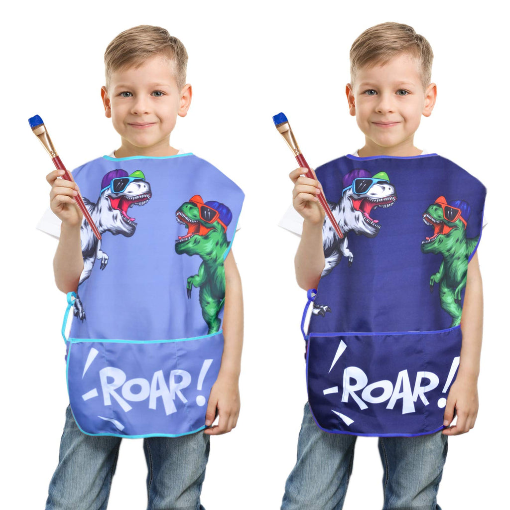 Fiodrimy Kids Art Smock – Waterproof Painting Apron with Pockets for Ages 2-7