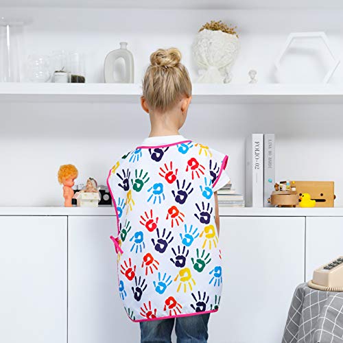 Fiodrimy Waterproof Art Smock for Toddlers and Kids – Sleeveless Painting Apron with Pockets, Ages 2-7