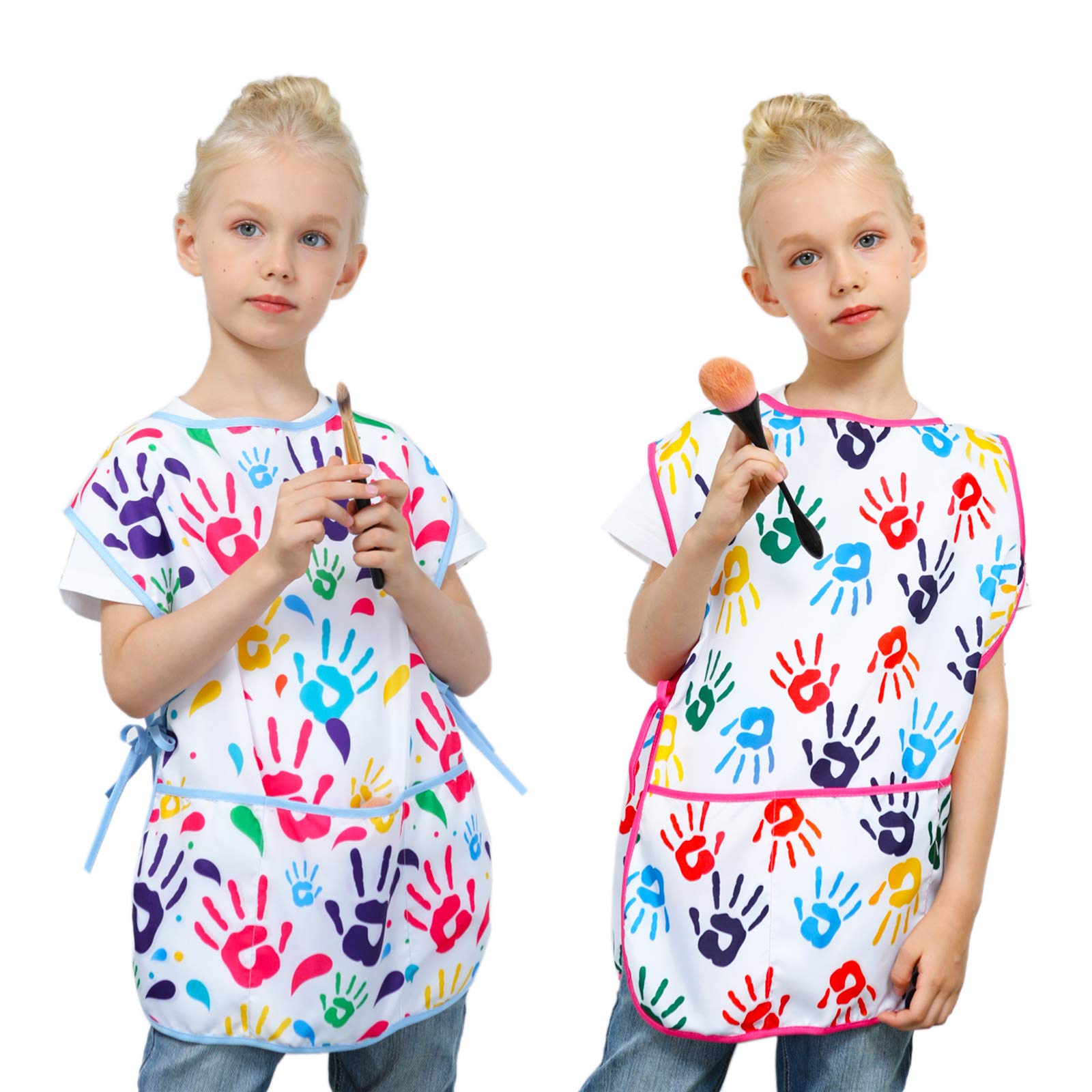 Fiodrimy Waterproof Art Smock for Toddlers and Kids – Sleeveless Painting Apron with Pockets, Ages 2-7