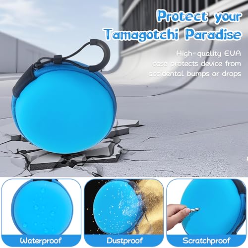 FIOPAZ Blue Hard EVA Carrying Case for Tamagotchi Paradise & NANO-MALS with Lanyard