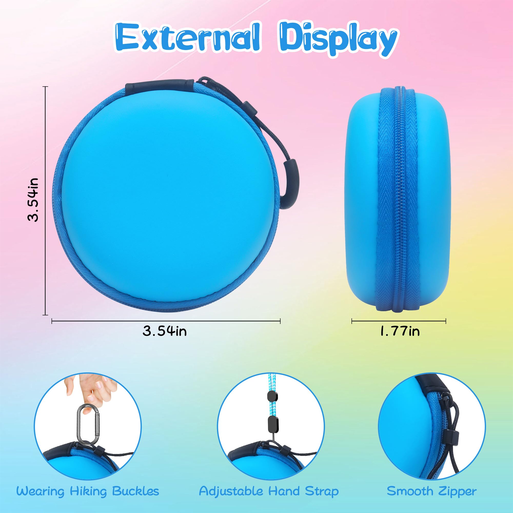 FIOPAZ Blue Hard EVA Carrying Case for Tamagotchi Paradise & NANO-MALS with Lanyard