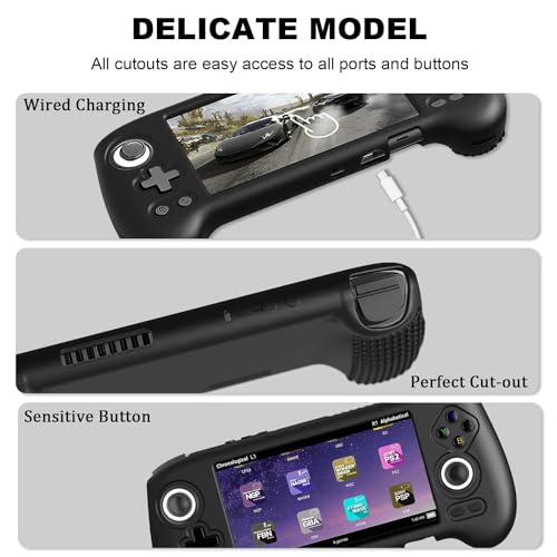 FIOPAZ Silicone Case for Anbernic RG556 – Soft, Washable Protective Cover with Anti-Slip Back and Lanyard