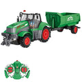 fisca 1/24 Scale RC Tractor Toy Set with 33-Piece Farm Playset - 2.4GHz Remote Control with Lights for Kids Ages 4-7