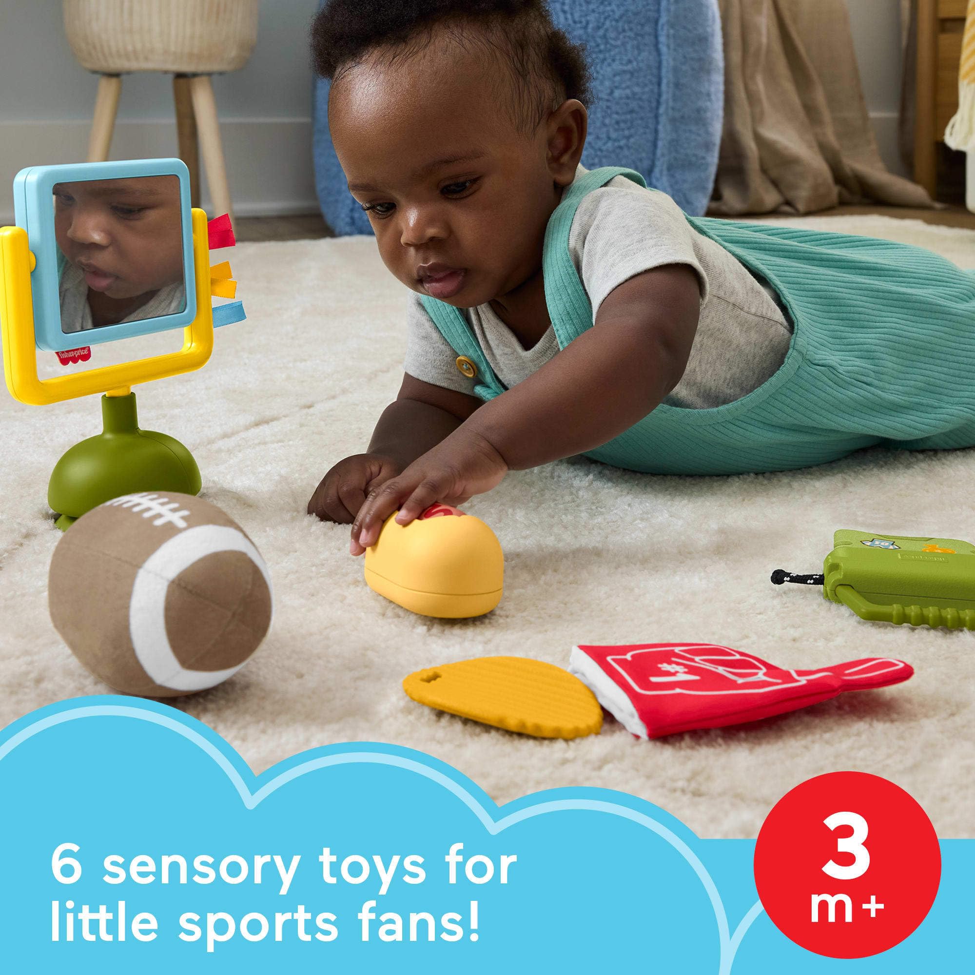 Fisher-Price Mini Me Moments Tiny Tailgater Set – 6-Piece Sensory Toy Set for Babies 3+ Months