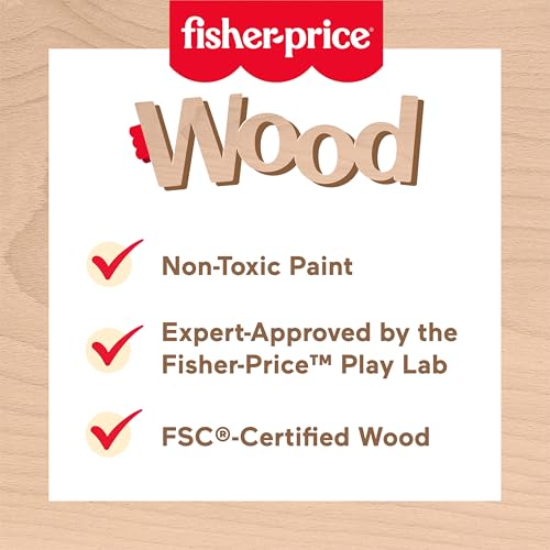 Fisher-Price Wooden Fruit Pie Pretend Play Set – 16-Piece FSC-Certified Wood Toy for Kids Ages 3+