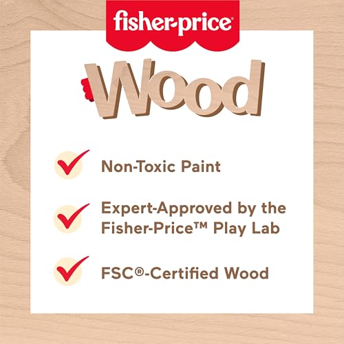 Fisher-Price Wooden Stack & Sort Animals - 10-Piece Toddler Toy, FSC-Certified, Ages 1+
