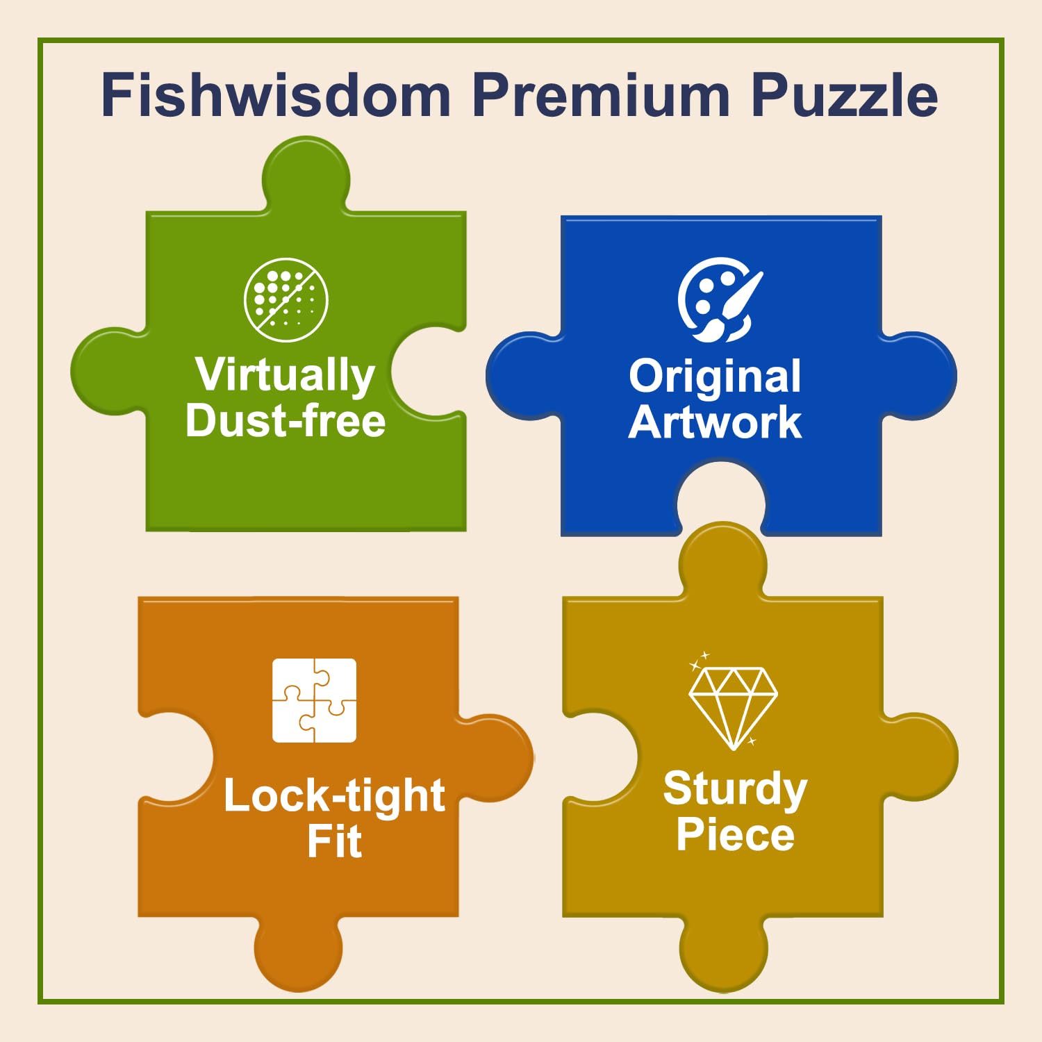 Fishwisdom 500-Piece Donut Cupcake Jigsaw Puzzle – 20.5x15 inch, Eco-Friendly, with Poster & Bag