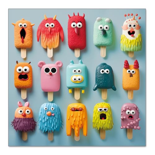 Fishwisdom 500-Piece Monster Popsicles Jigsaw Puzzle for Adults and Kids, 19.7x19.7 Inch