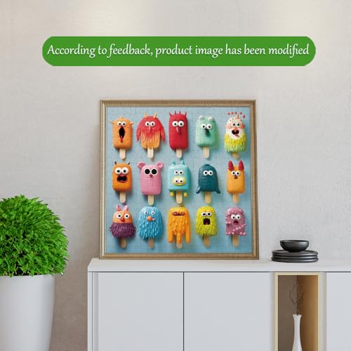 Fishwisdom 500-Piece Monster Popsicles Jigsaw Puzzle for Adults and Kids, 19.7x19.7 Inch