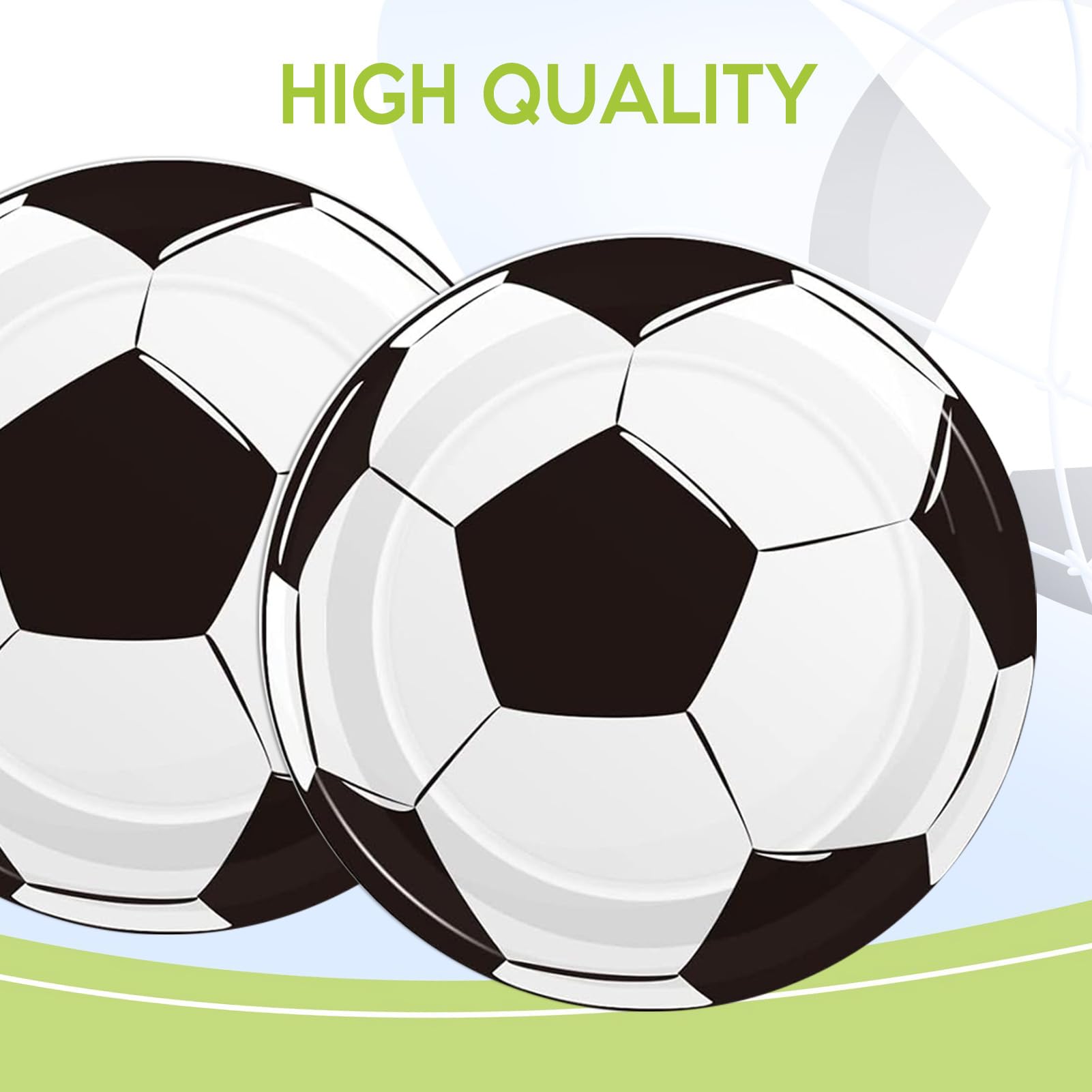 Fitoyplak 60-Pack 7-Inch Soccer Paper Plates – Disposable Party Plates for Soccer Theme Birthdays, Game Day, and Sports Events