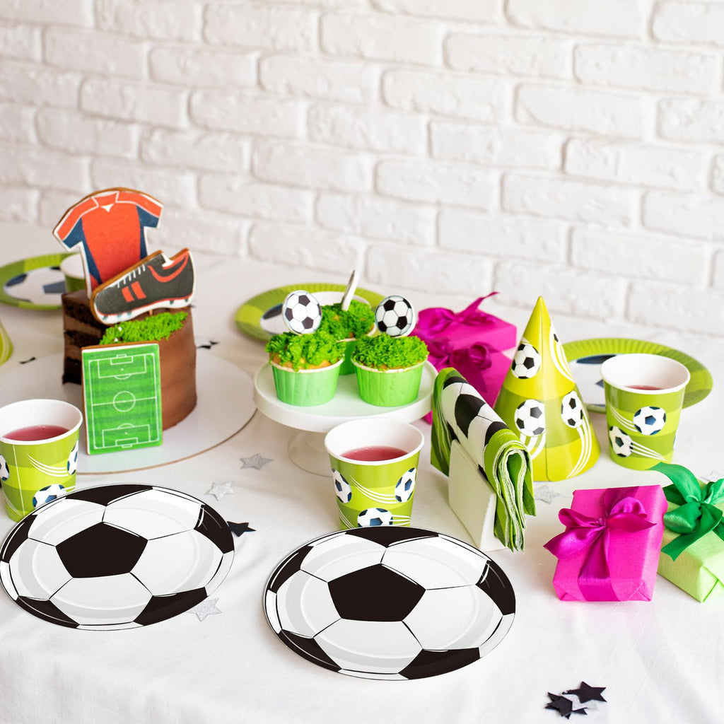 Fitoyplak 60-Pack 7-Inch Soccer Paper Plates – Disposable Party Plates for Soccer Theme Birthdays, Game Day, and Sports Events
