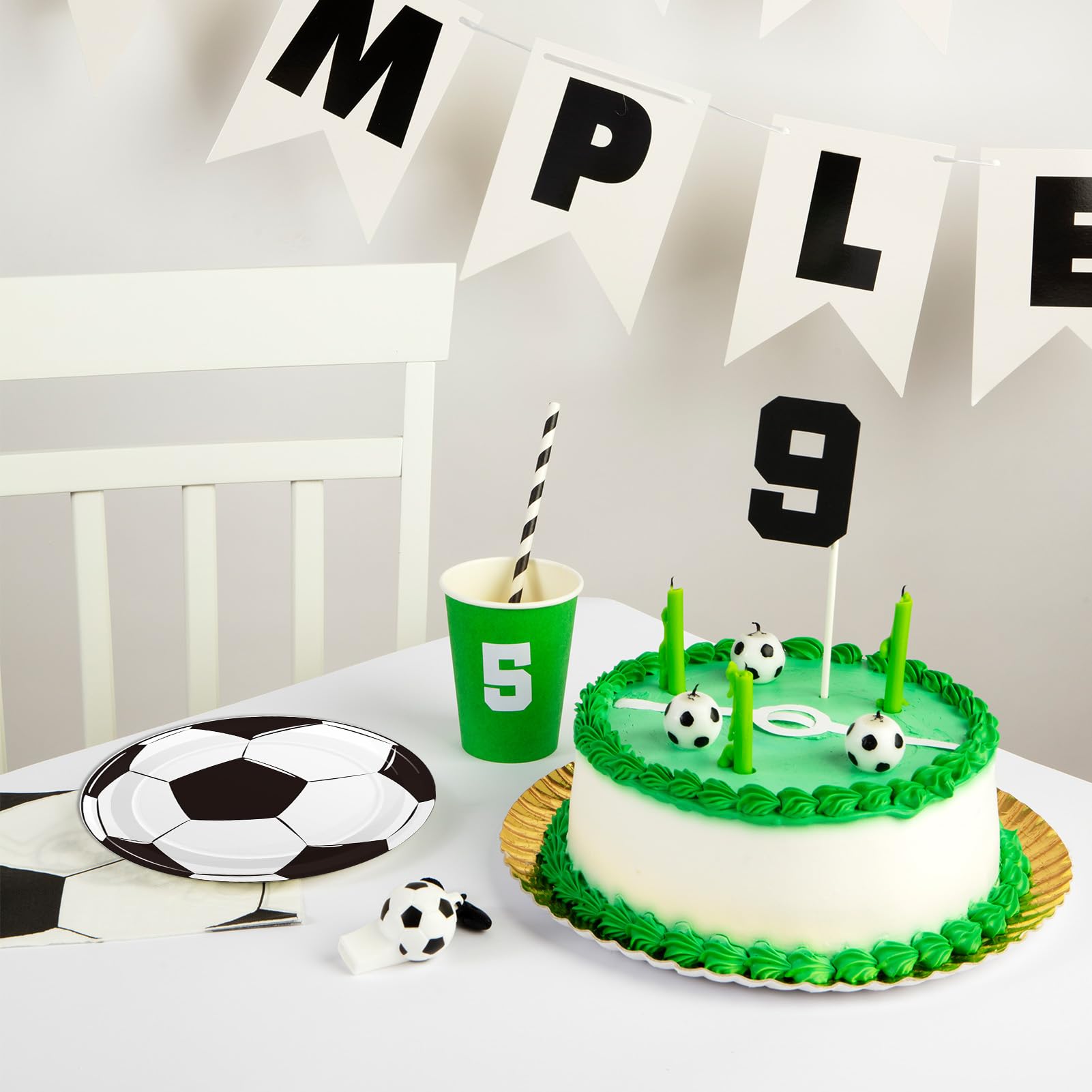 Fitoyplak 60-Pack 7-Inch Soccer Paper Plates – Disposable Party Plates for Soccer Theme Birthdays, Game Day, and Sports Events