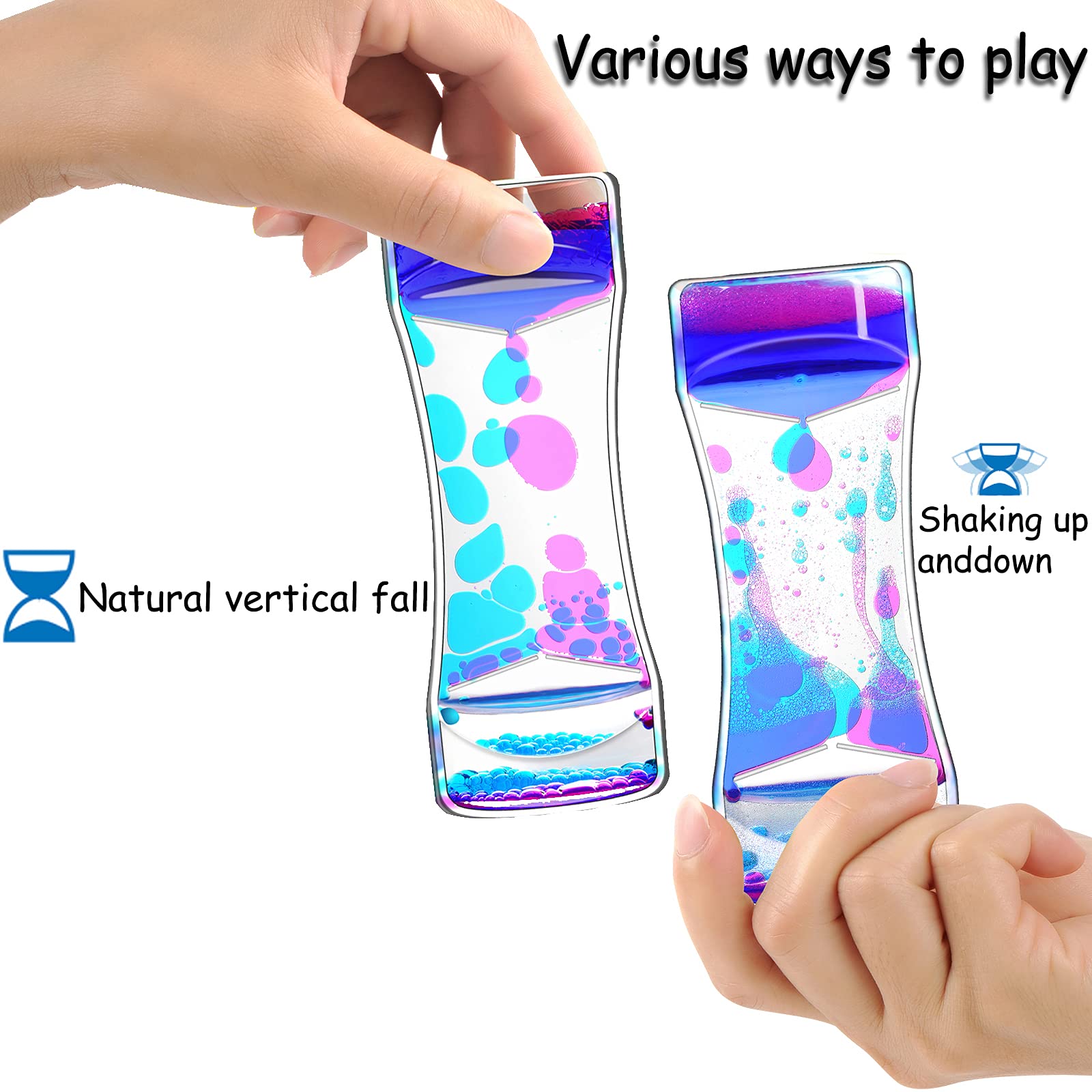 FKYTION Liquid Motion Bubbler Timer Pack of 2 – Calming Sensory Fidget Toy for Focus and Relaxation