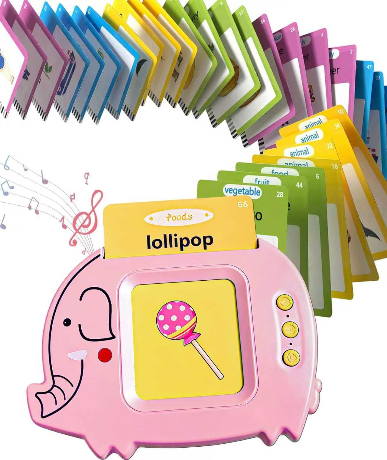 Flamax Baby Talking Flash Cards for Toddlers 1-3 – 224 Words, Elephant Reader, Rechargeable