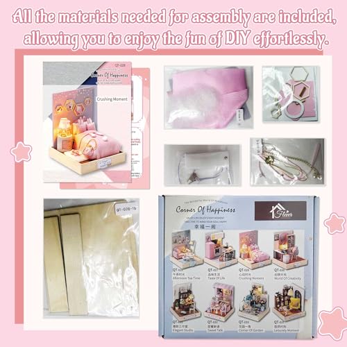 Flever Crushing Moment Dollhouse Miniature DIY Kit – Creative Room with Furniture for Romantic Gift