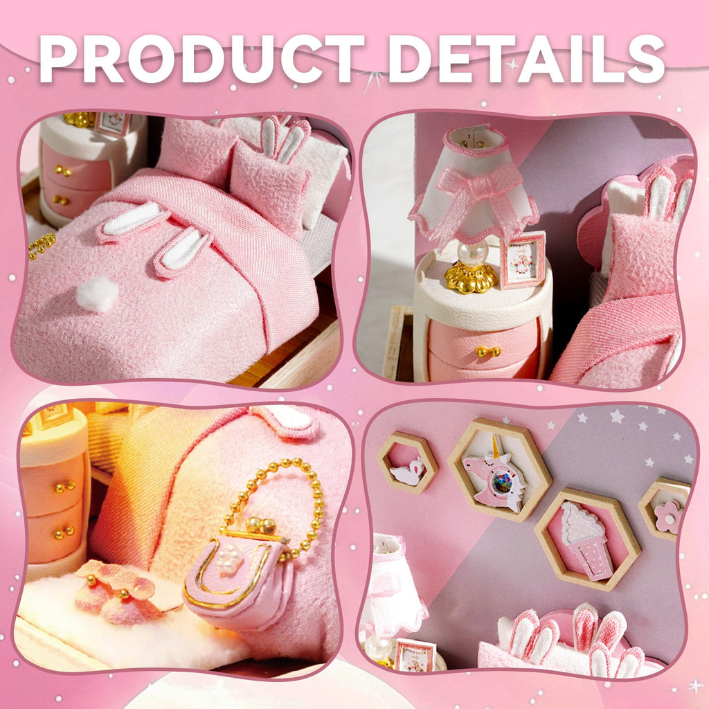 Flever Crushing Moment Dollhouse Miniature DIY Kit – Creative Room with Furniture for Romantic Gift