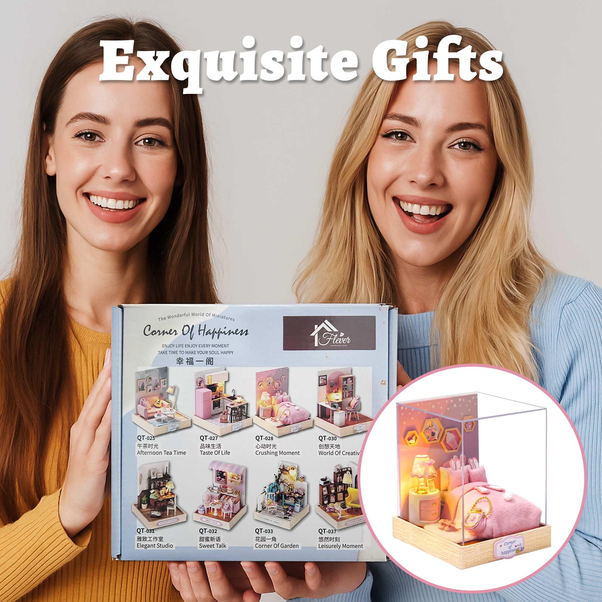 Flever Crushing Moment Dollhouse Miniature DIY Kit – Creative Room with Furniture for Romantic Gift