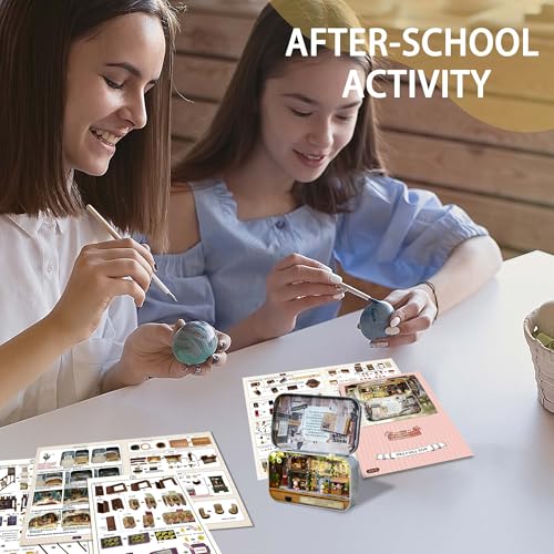 Flever Happy Corner DIY Miniature Dollhouse Kit – 5.62x3.3x1 Inch Room with Furniture