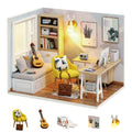 Flever Sunny Study Dollhouse Miniature DIY Kit - 1:32 Scale Creative Room with Furniture