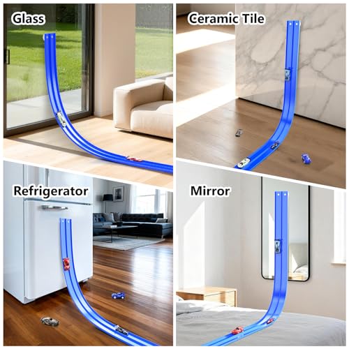 Flexible 15-Foot Race Track with Suction Cups – Compatible with Hot Wheels & 1/64 Cars, Includes 8 Toy Cars for Kids Ages 3+